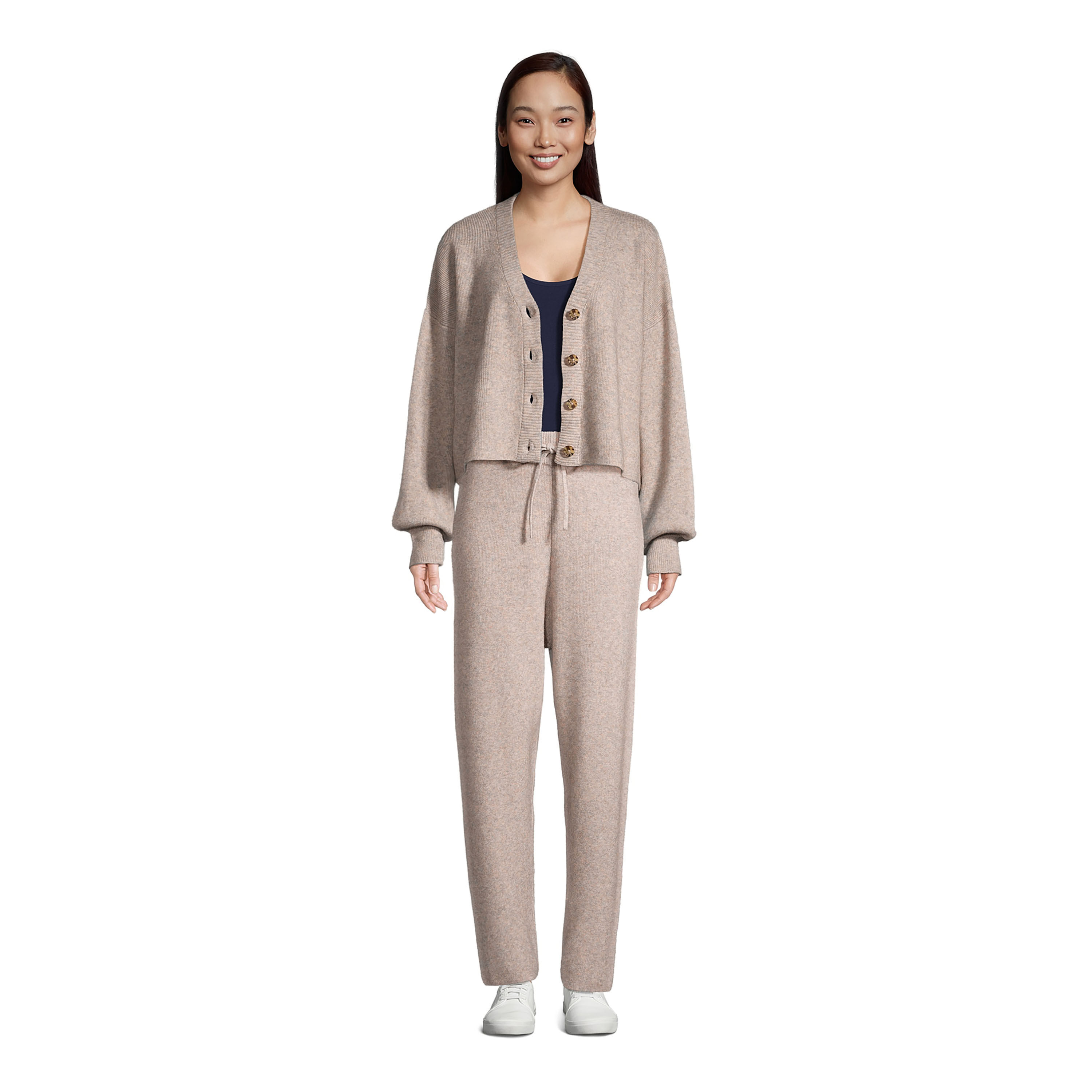 Heathered Camel Recycled Yarn Knit Loungewear Collection World Market