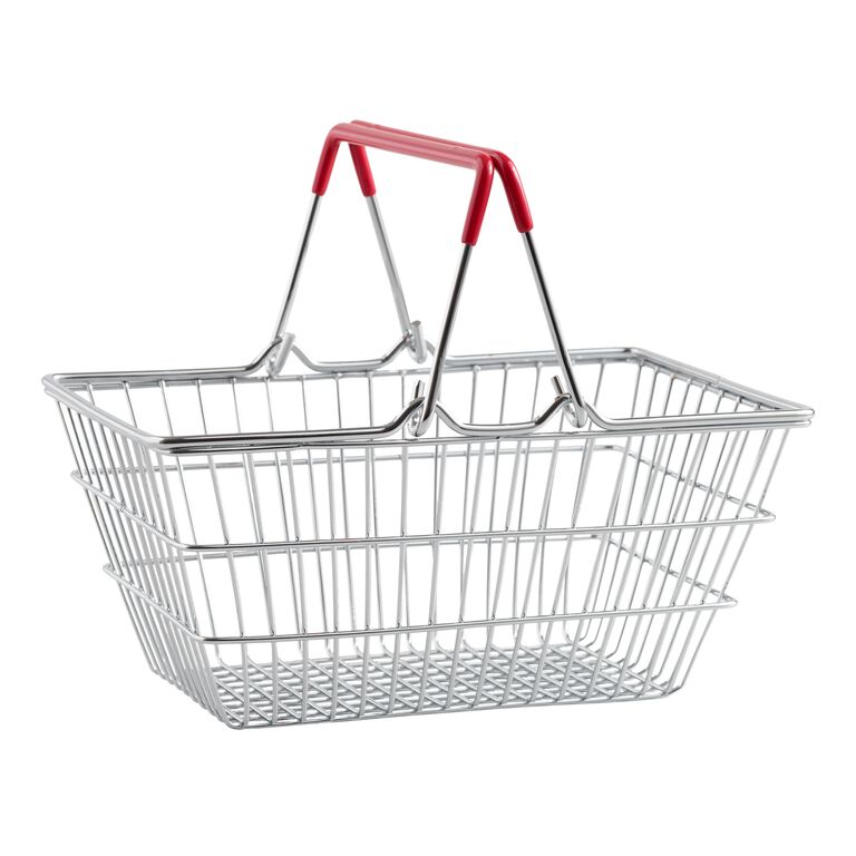 Mini Metal Shopping Basket Tabletop Decor - World Market
