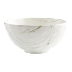 Green And White Marbled Organic Bowl