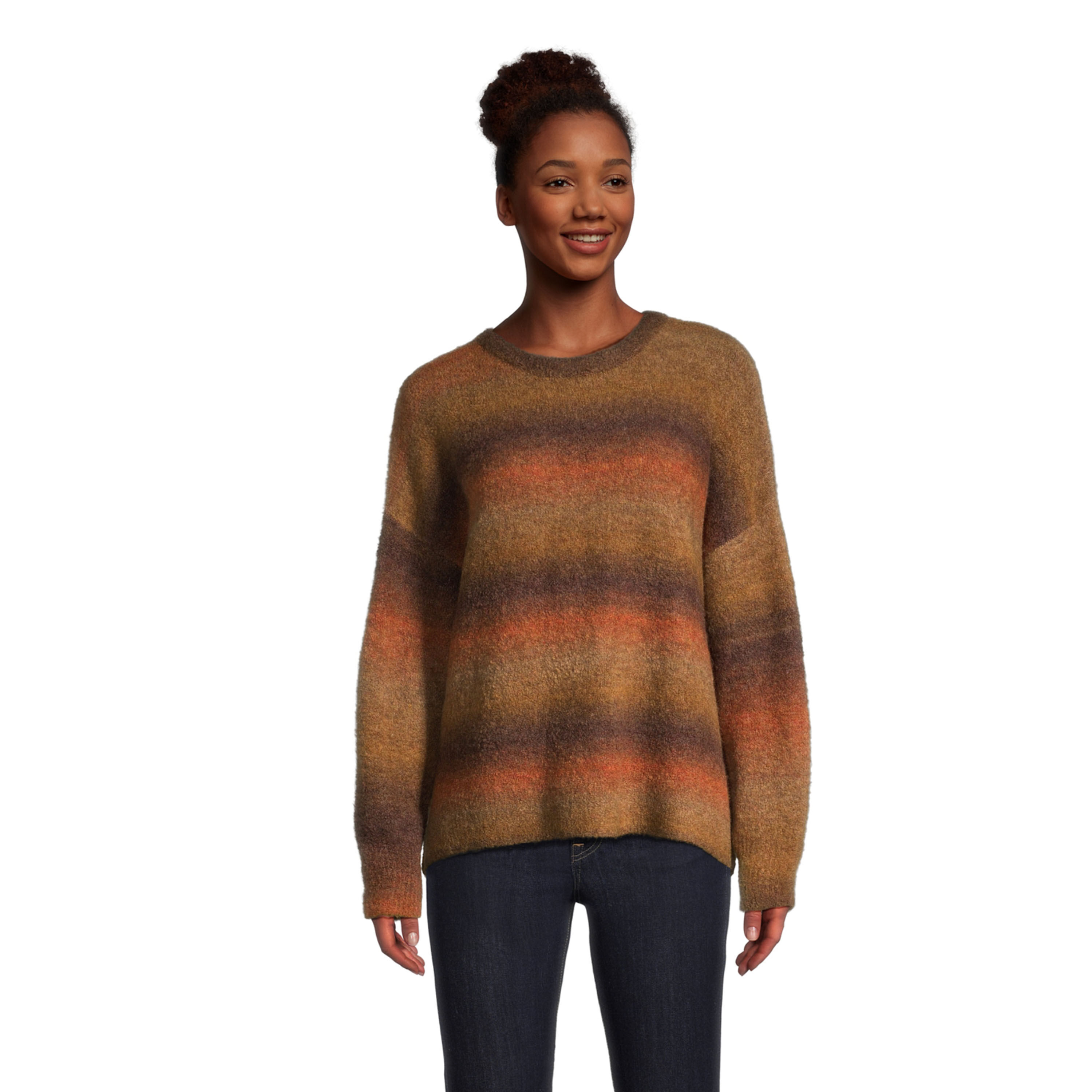 Rust striped sweater sales