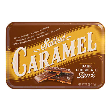 World Market Salted Caramel Dark Chocolate Bark Tin World Market Salted Caramel Dark Chocolate Bark Tin