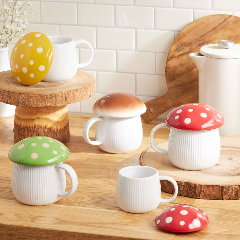 Mushroom Lidded Ceramic Mug Collection image number 1