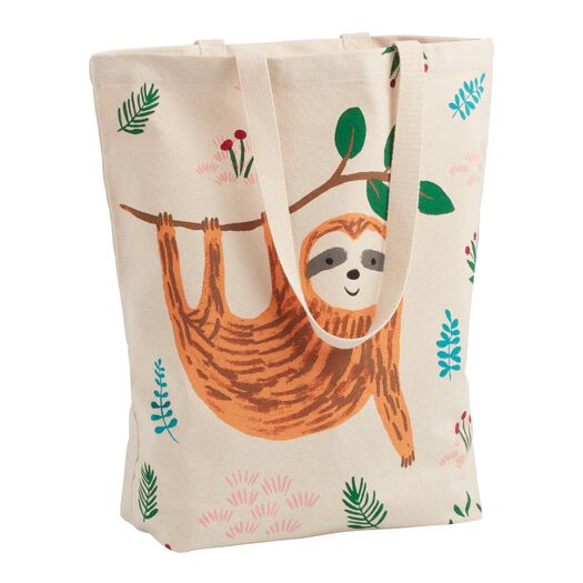 Sloth Jungle Canvas Tote Bag