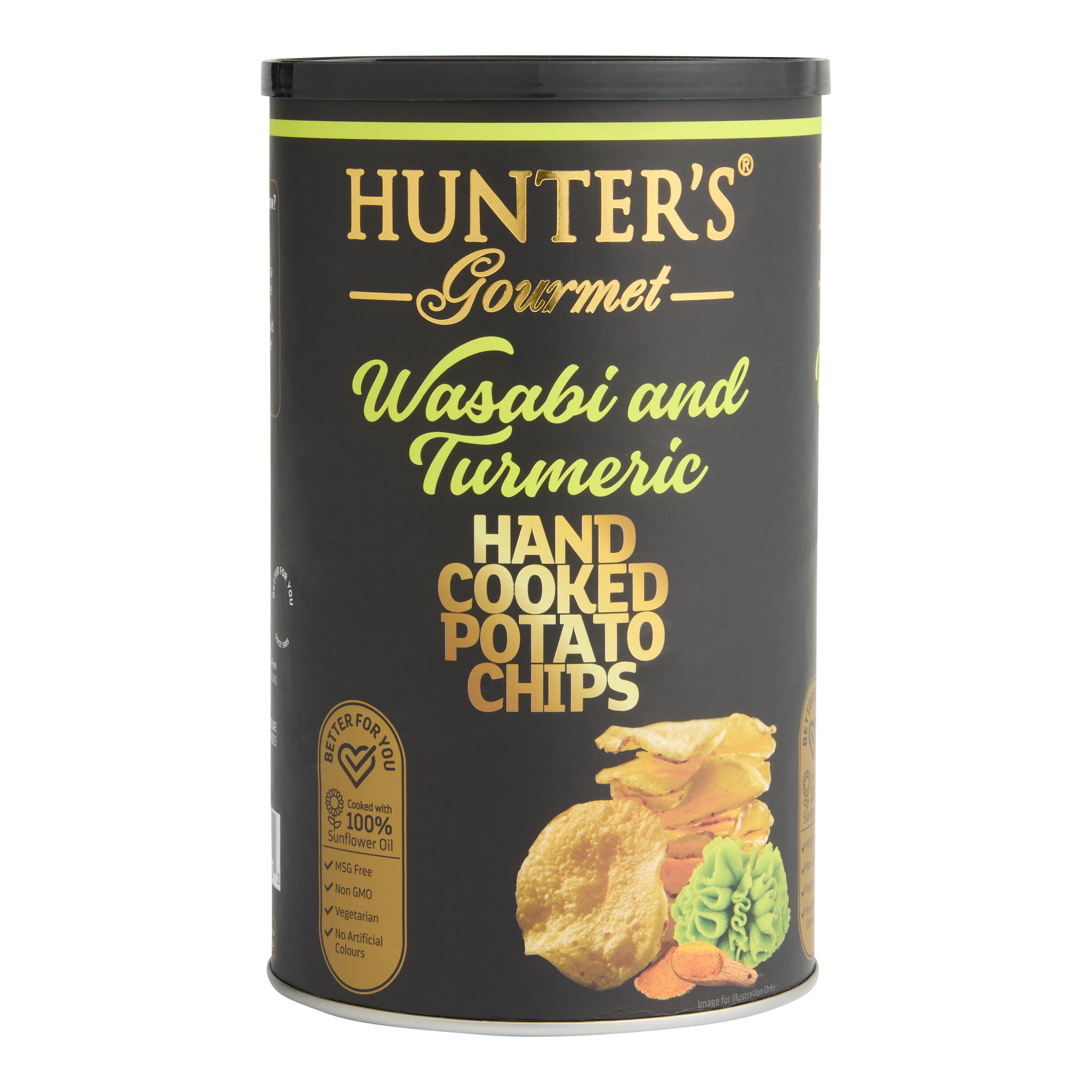 Hunter's Gourmet Wasabi & Turmeric Potato Chip Can