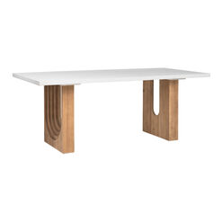 Natal White Concrete and Reclaimed Pine Outdoor Dining Table