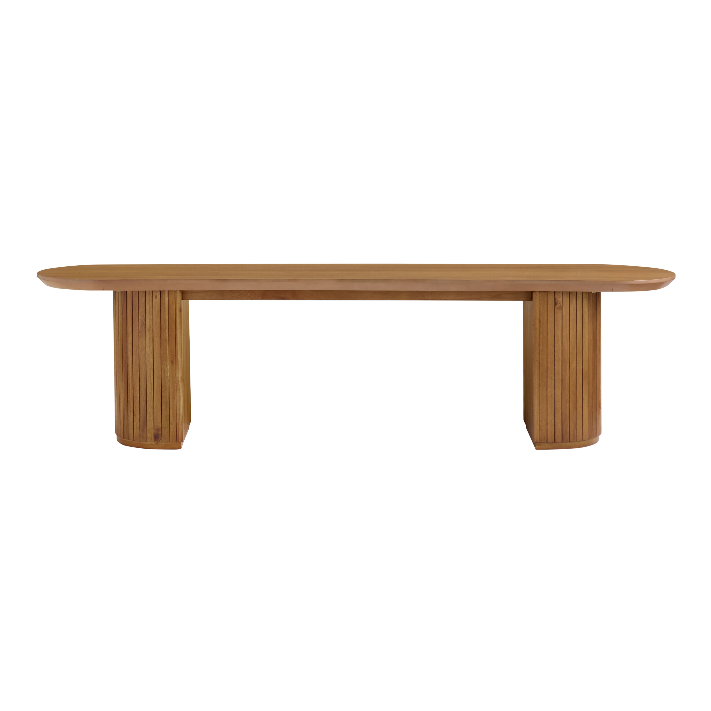 Russo Oval Fluted Wood Dining Bench image number 2