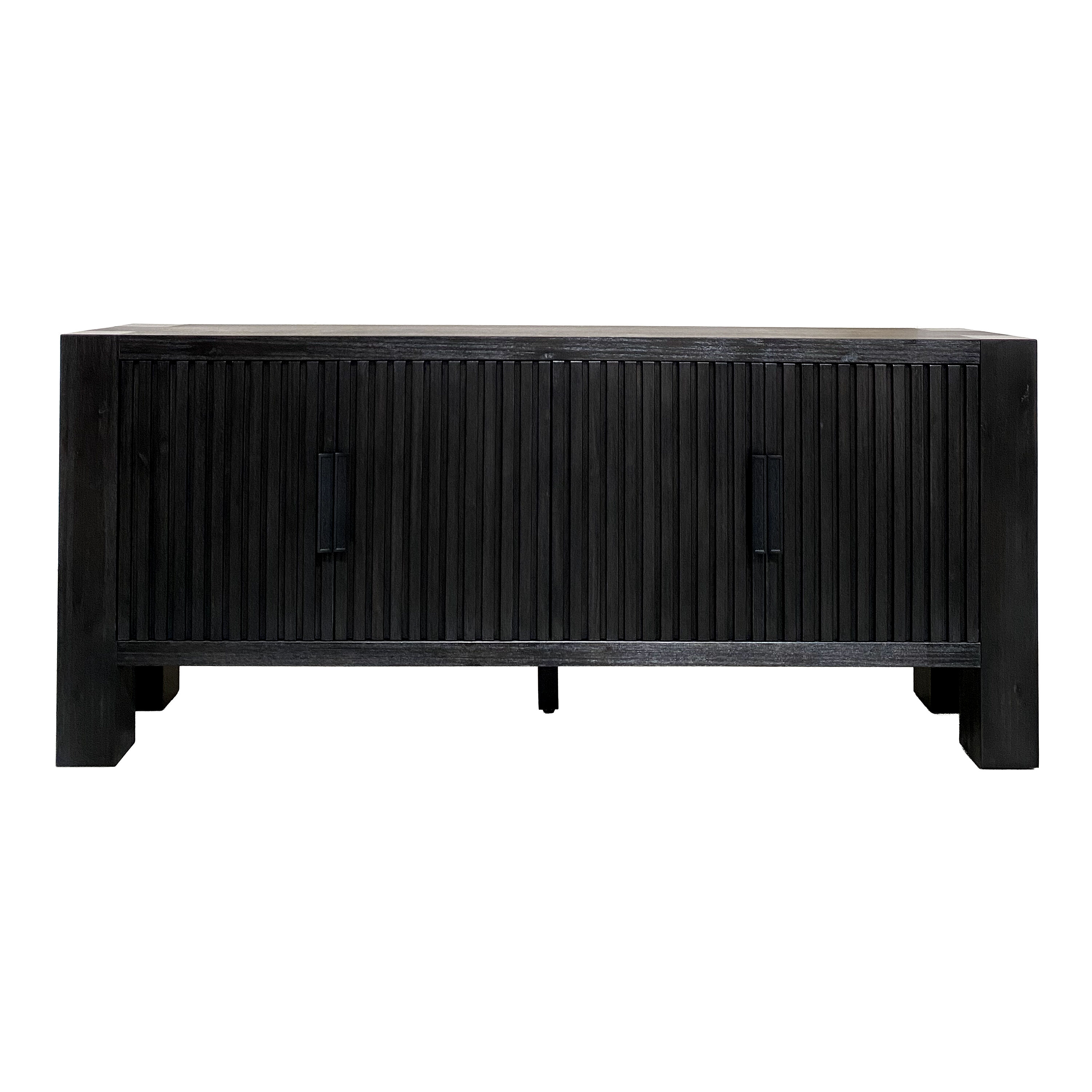 Leopold Brushed Ebony Reclaimed Pine Grooved Sideboard