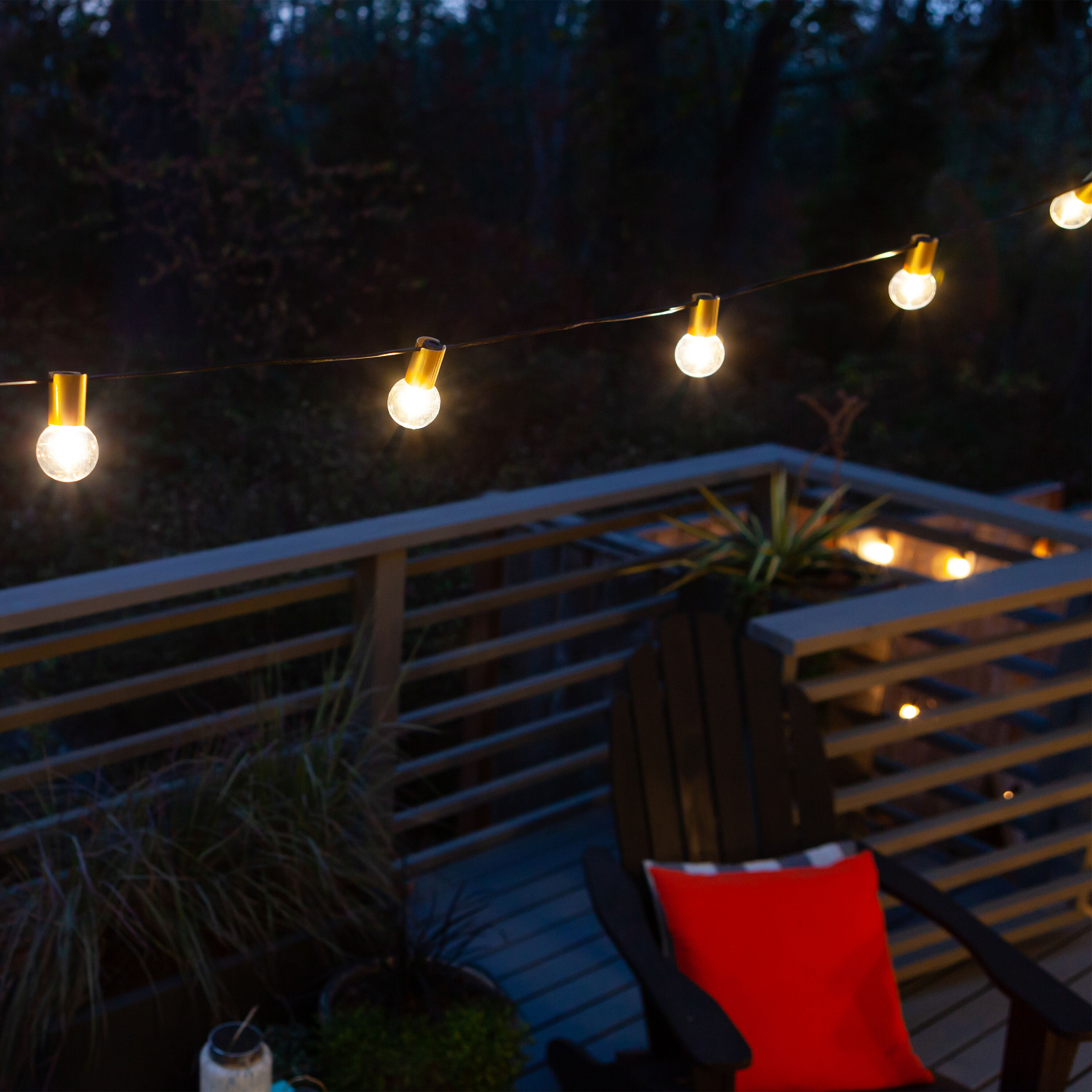 Gold Bistro Indoor Outdoor Patio LED 25 Bulb String Lights by World Market