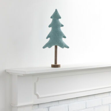 Large Green Fabric and Wood Tree Decor Large Green Fabric and Wood Tree Decor