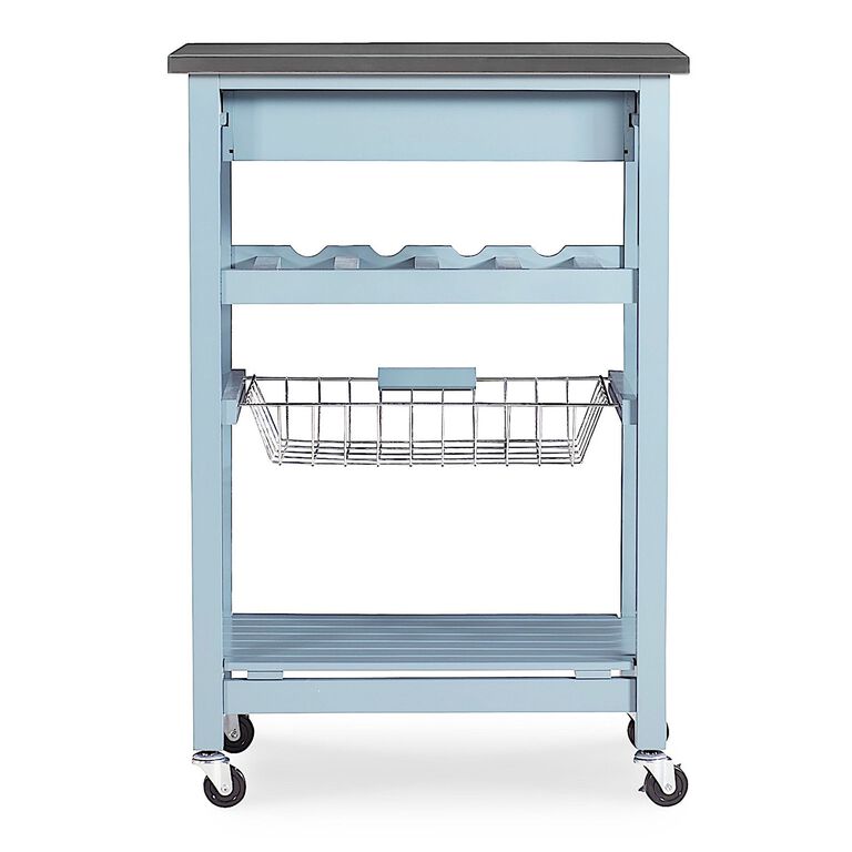 Grover Wood And Stainless Steel Kitchen Cart image number 5