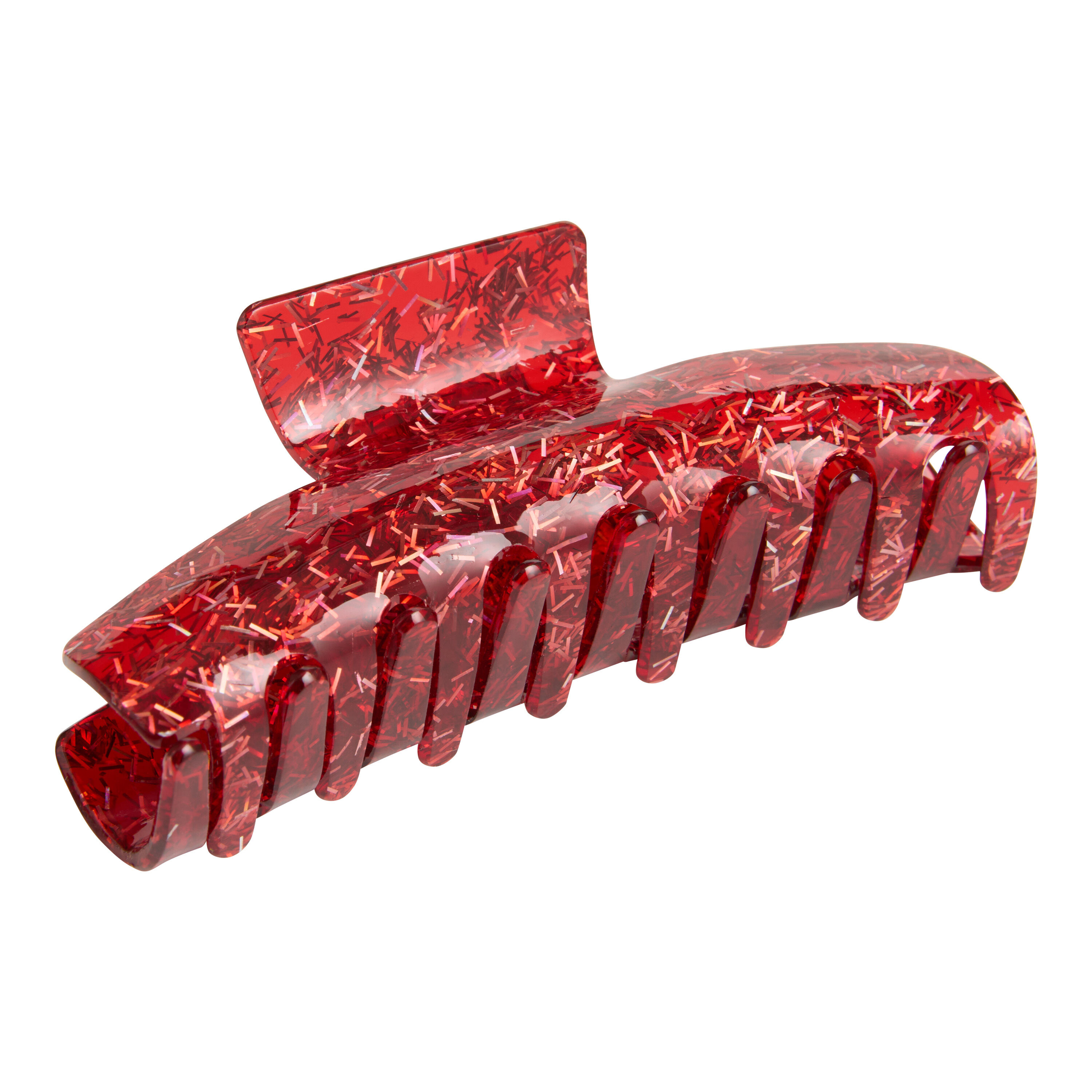 Red Glitter Resin Claw Clip image number 0