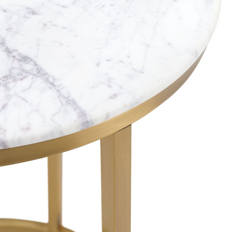 Round Marble and Metal Accent Table - World Market