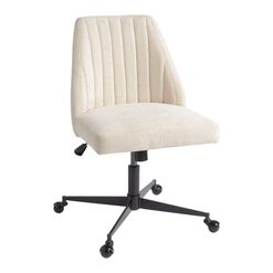 Bijou Cream Channel Back Upholstered Office Chair