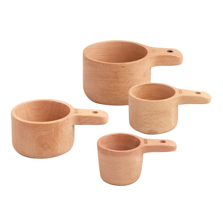 Gold Metal and Wood Nesting Measuring Cups by World Market