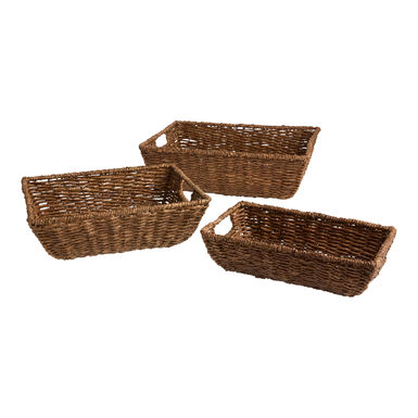 Devi Brown Seagrass Rounded Utility Basket Devi Brown Seagrass Rounded Utility Basket