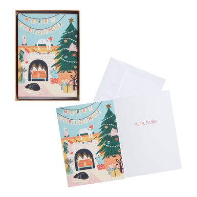 Cats Around the Fire Boxed Holiday Cards 15 Count Cats Around the Fire Boxed Holiday Cards 15 Count