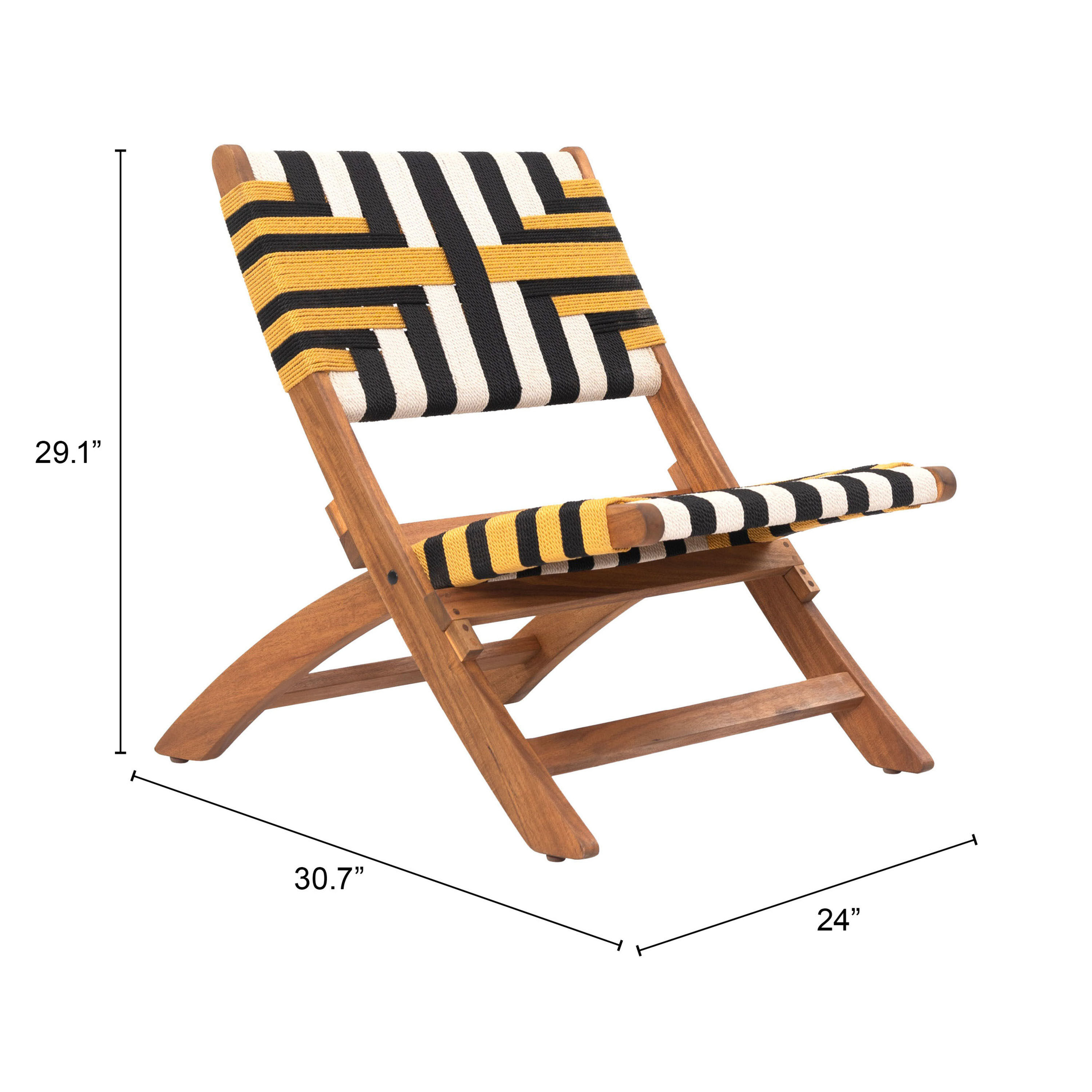 Megara Wood and Faux Rattan Folding Outdoor Chair image number 5