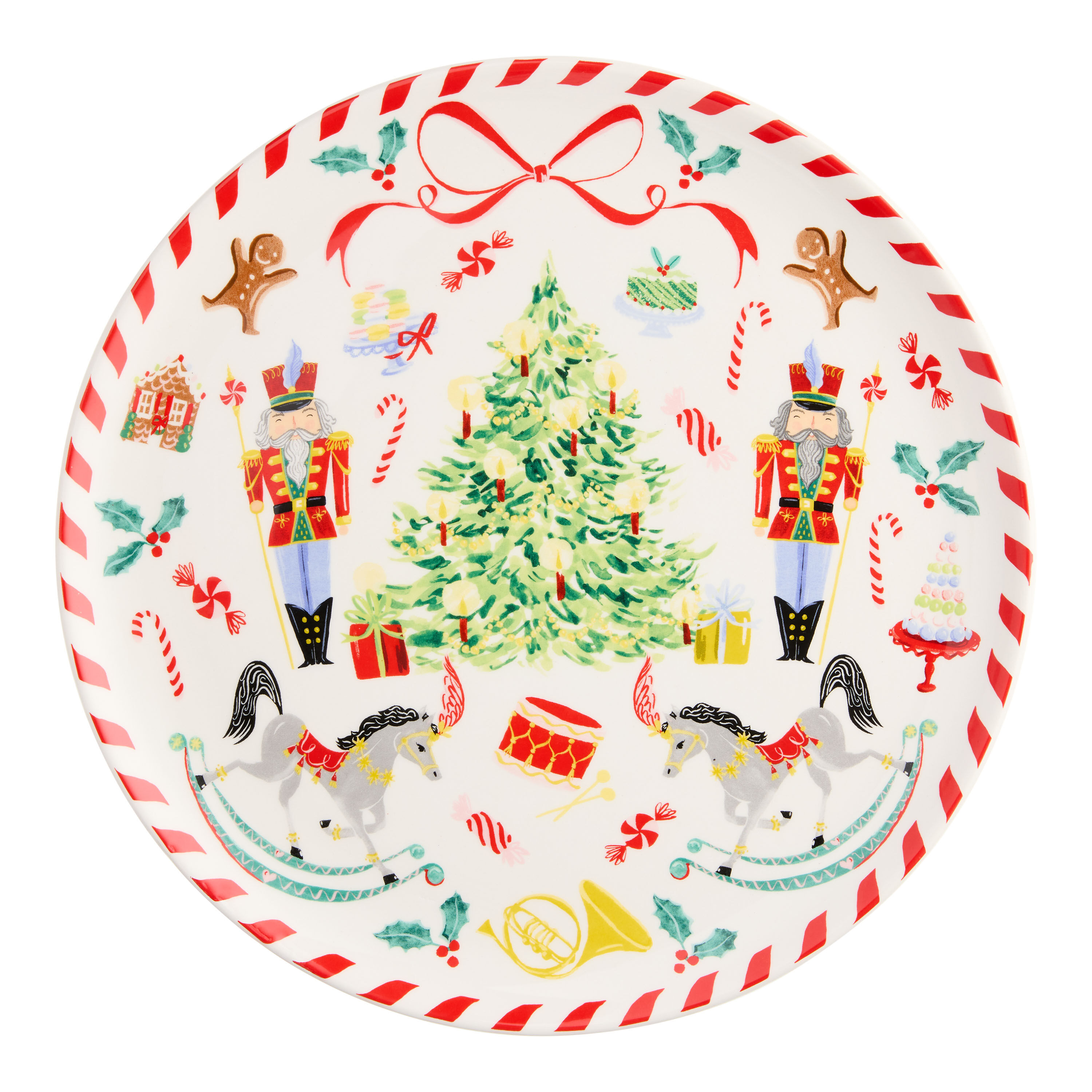 Round Cream All the Trimmings Nutcracker Serving Platter image number 0
