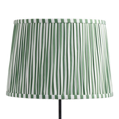 Green and White Cotton Offset Stripe Drum Table Lamp Shade Green and White Cotton Offset Stripe Drum Table Lamp Shade