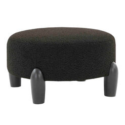 Barlow Round Faux Shearling Upholstered Ottoman 