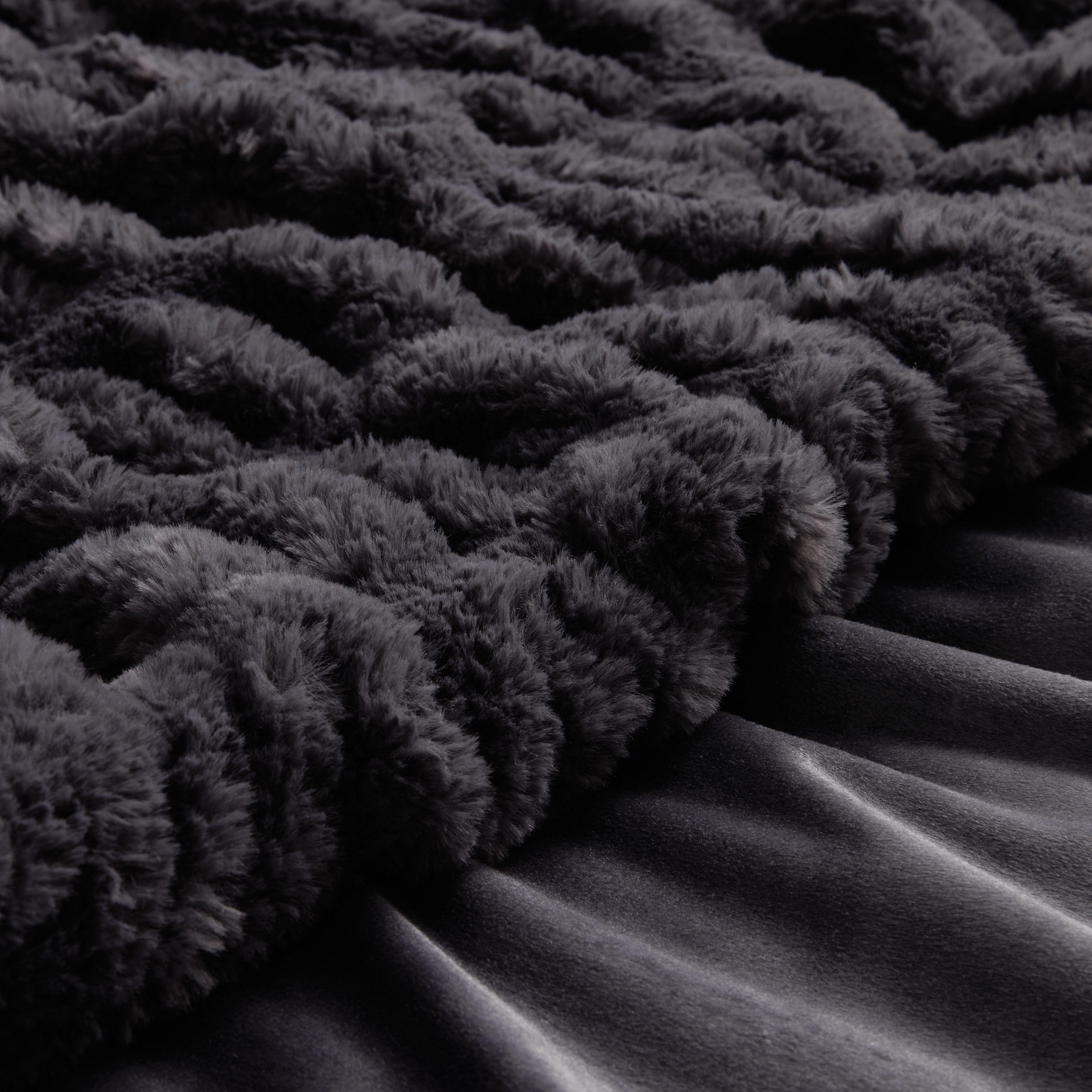 Faux Fur Textured Throw Blanket