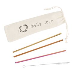 Shelly Cove Stainless Steel Reusable Straws 3 Pack