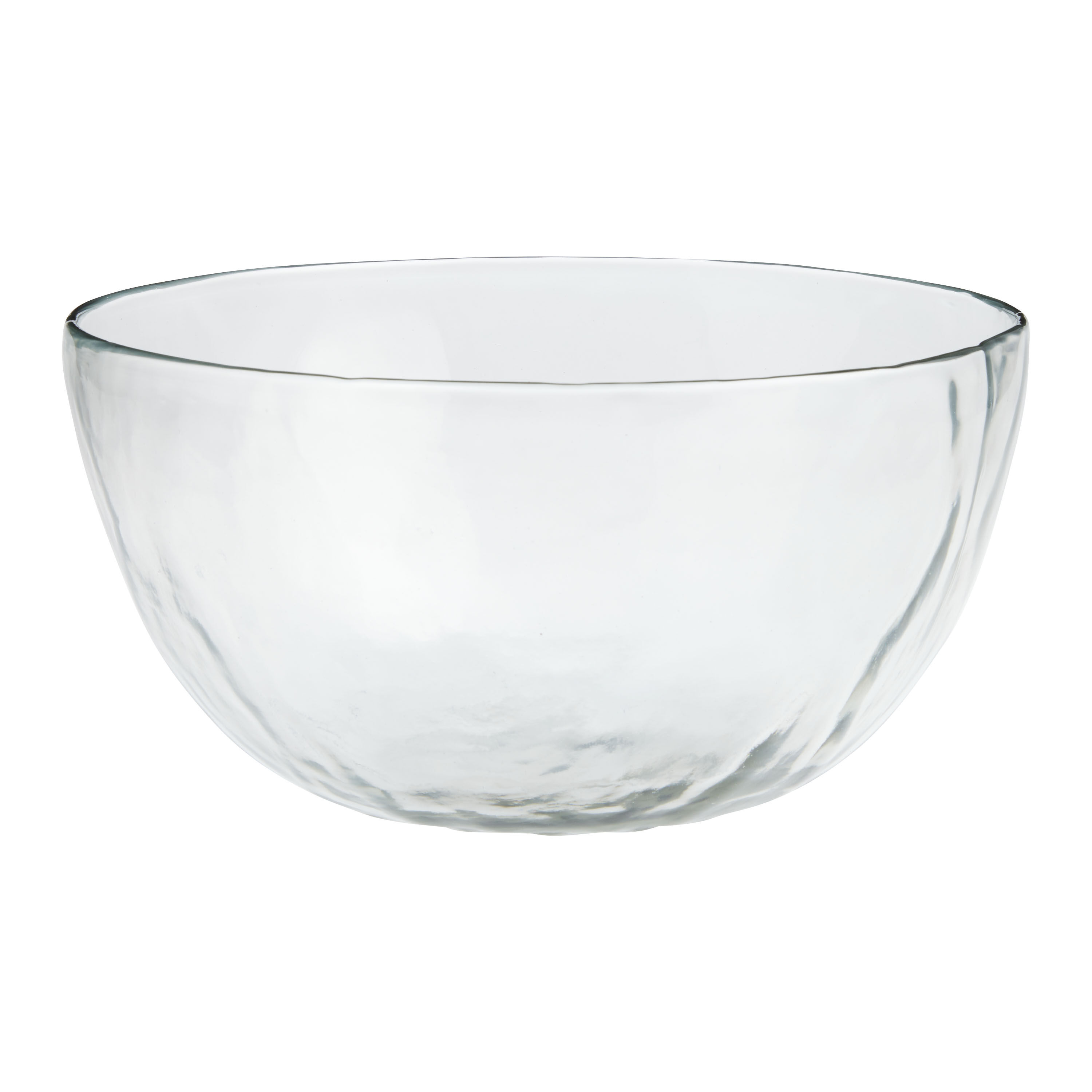 Recycled Glass Rippled Serving Bowl