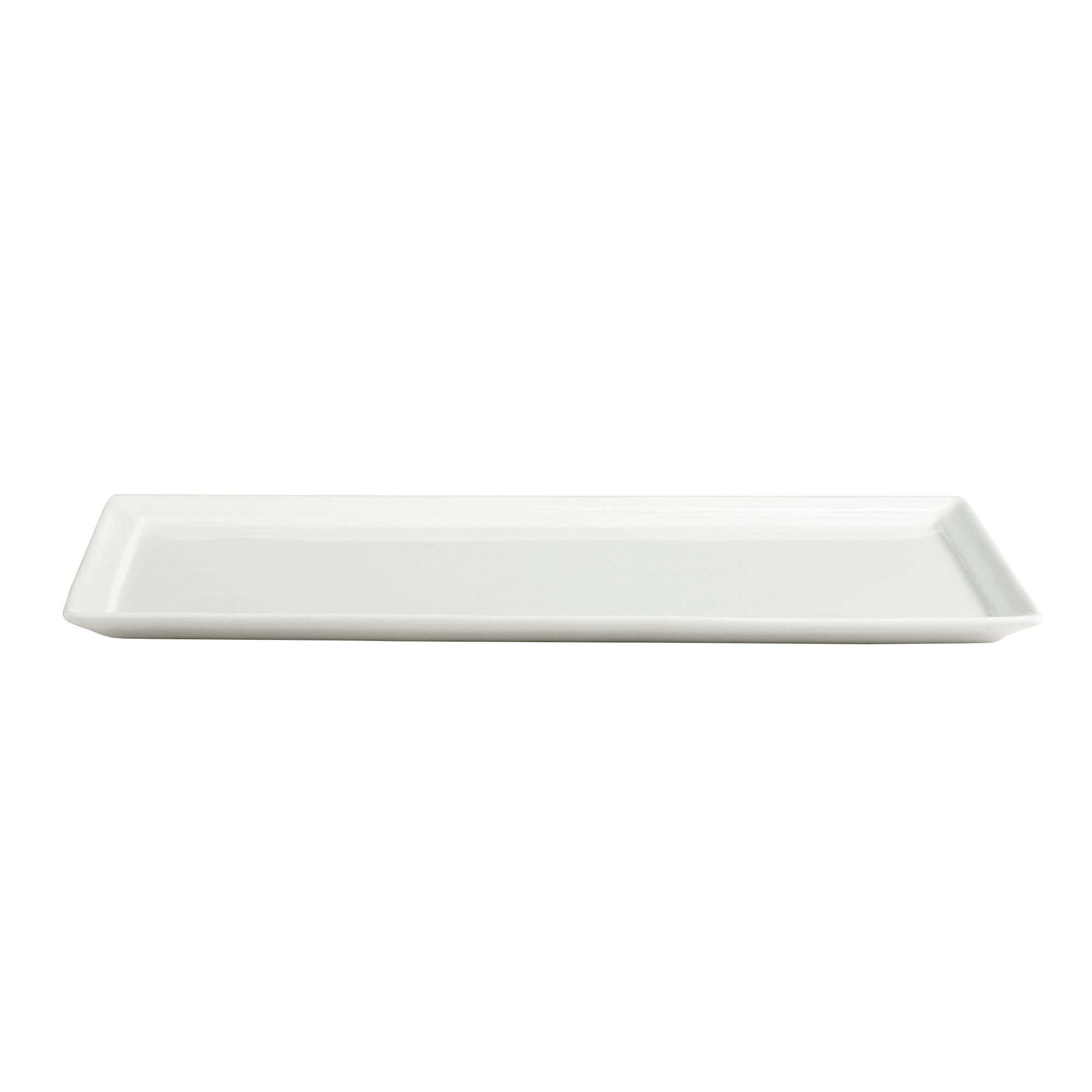 Mini Rectangular White Porcelain Tasting Plate Set Of 4 - World Market