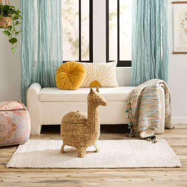 Natural Water Hyacinth Llama Shaped Basket with Lid Natural Water Hyacinth Llama Shaped Basket with Lid