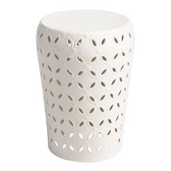 Lili Punched Metal Outdoor Accent Stool