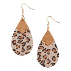 Blush Cheetah Faux Leather Drop Earrings