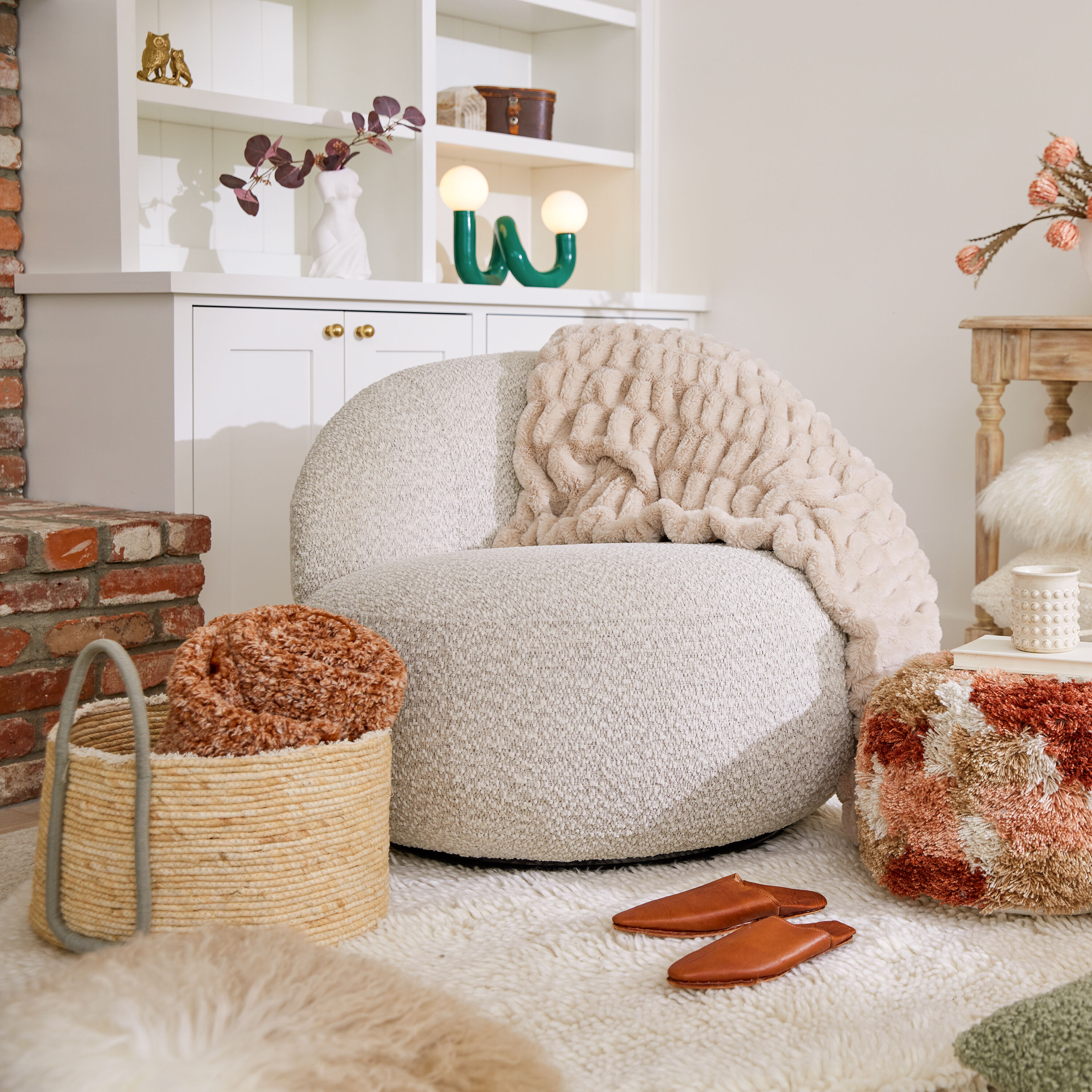 Katie Oval Natural and Sage Grass Tote Basket image number 1