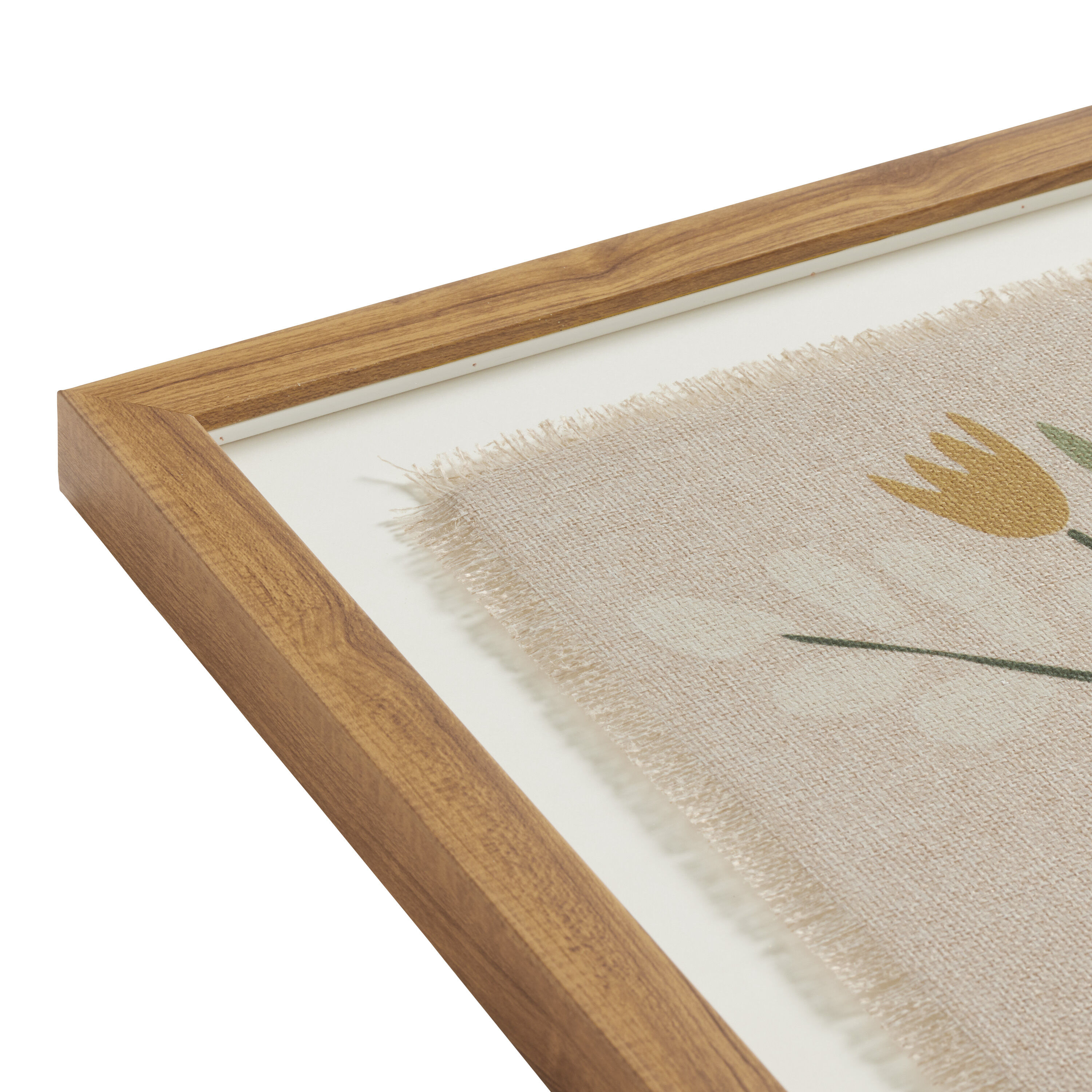 Linen Floral Vase Floating Framed Wall Art image number 2