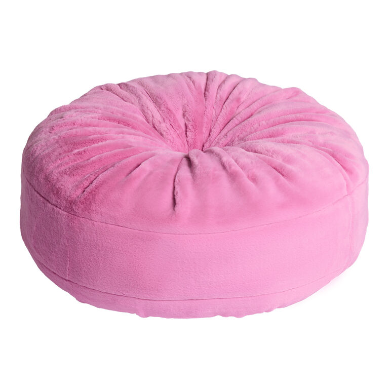 Round Fuzzy Plush Button Tufted Floor Cushion image number 1