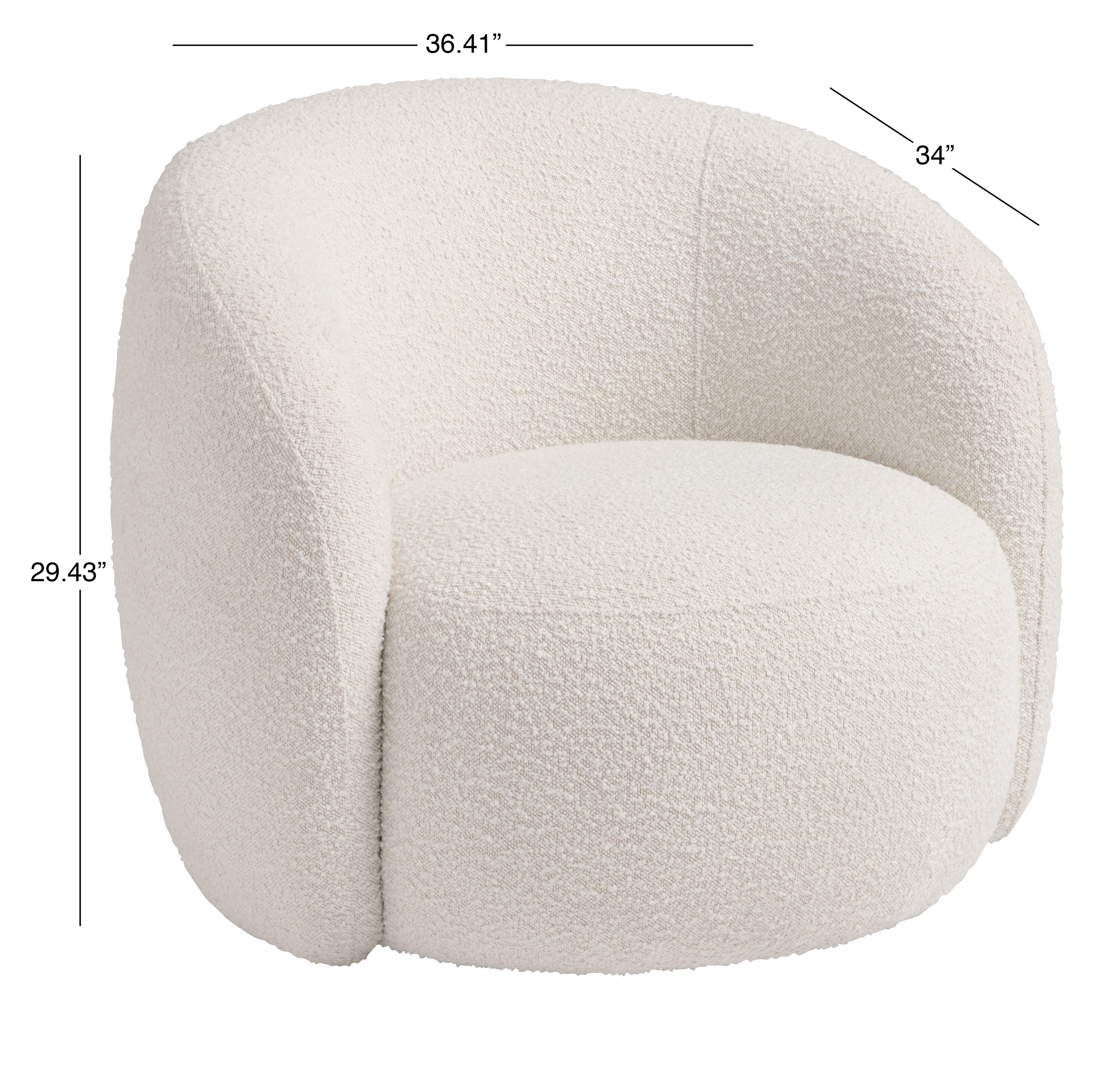 Vitoria Curved Channel Back Upholstered Swivel Chair image number 5