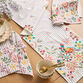Lilac and Ivory Stripe Floral Embroidered Table Linen Collection image number 0
