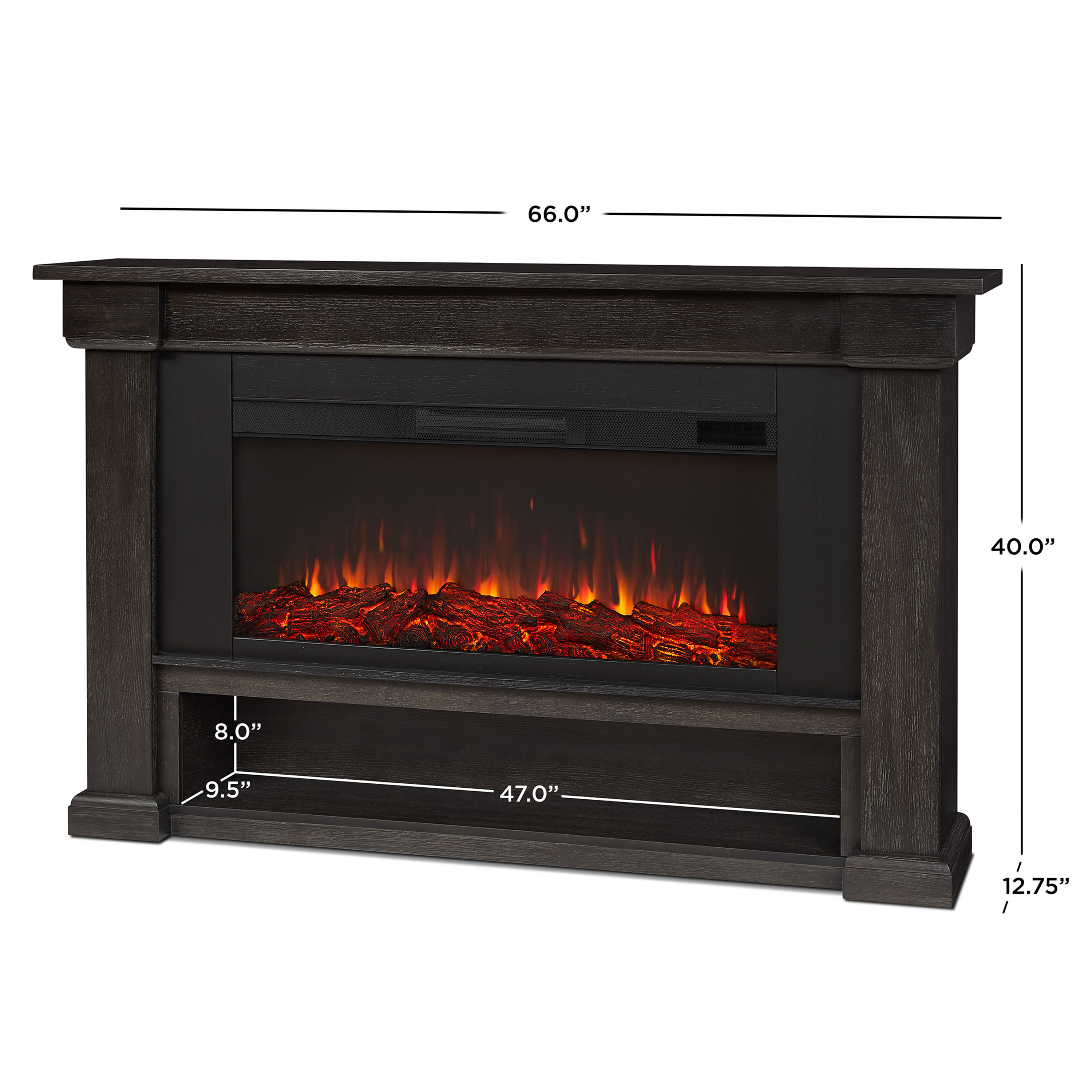 Clearwall Wood Electric Fireplace Mantel with Shelf image number 5