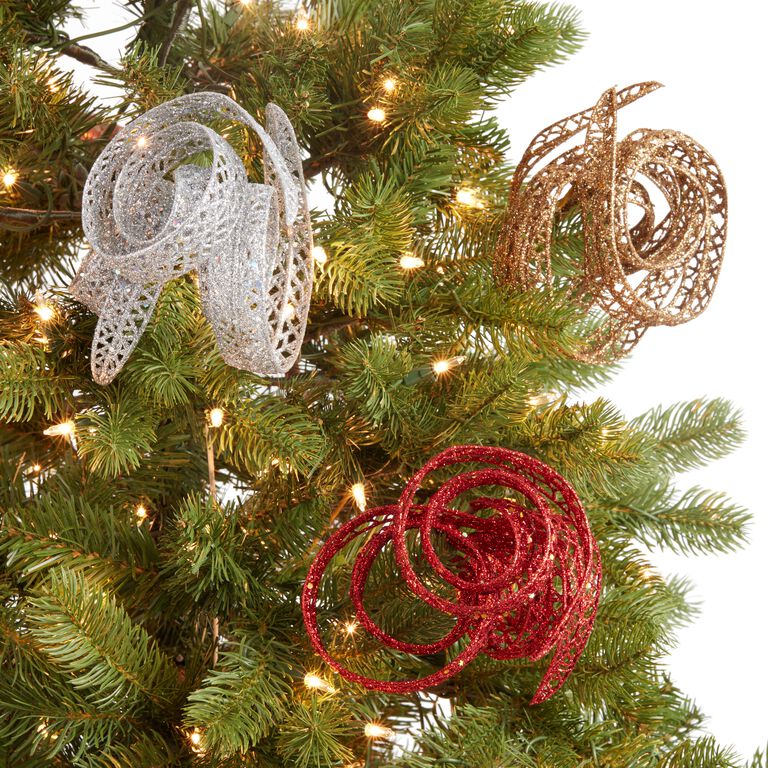 Glitter Christmas Decoration Tree Pick Glitter Curly - Temu