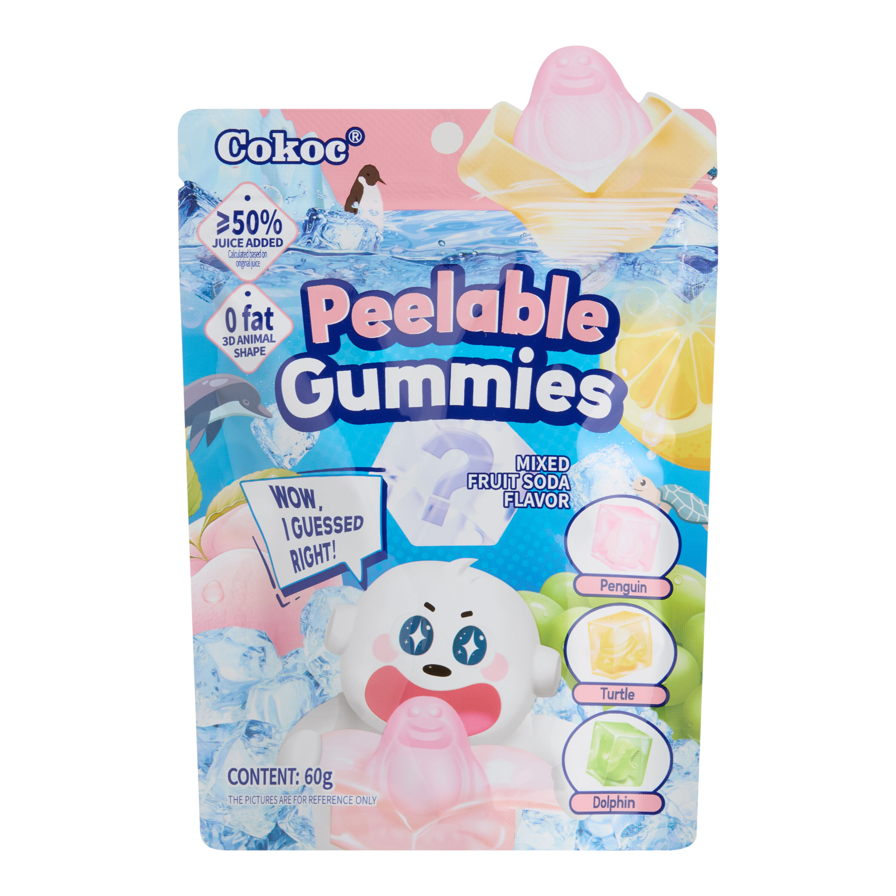 Cokoc Mixed Fruit Soda Peelable Gummy Candy