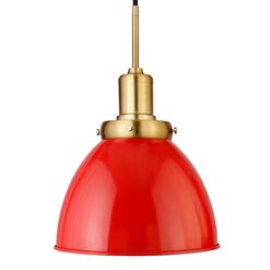 Iris Red Metal Dome Shade Pendant Lamp