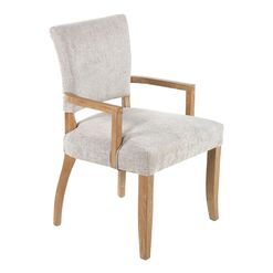 Monroe Gray Wood Upholstered Dining Armchair