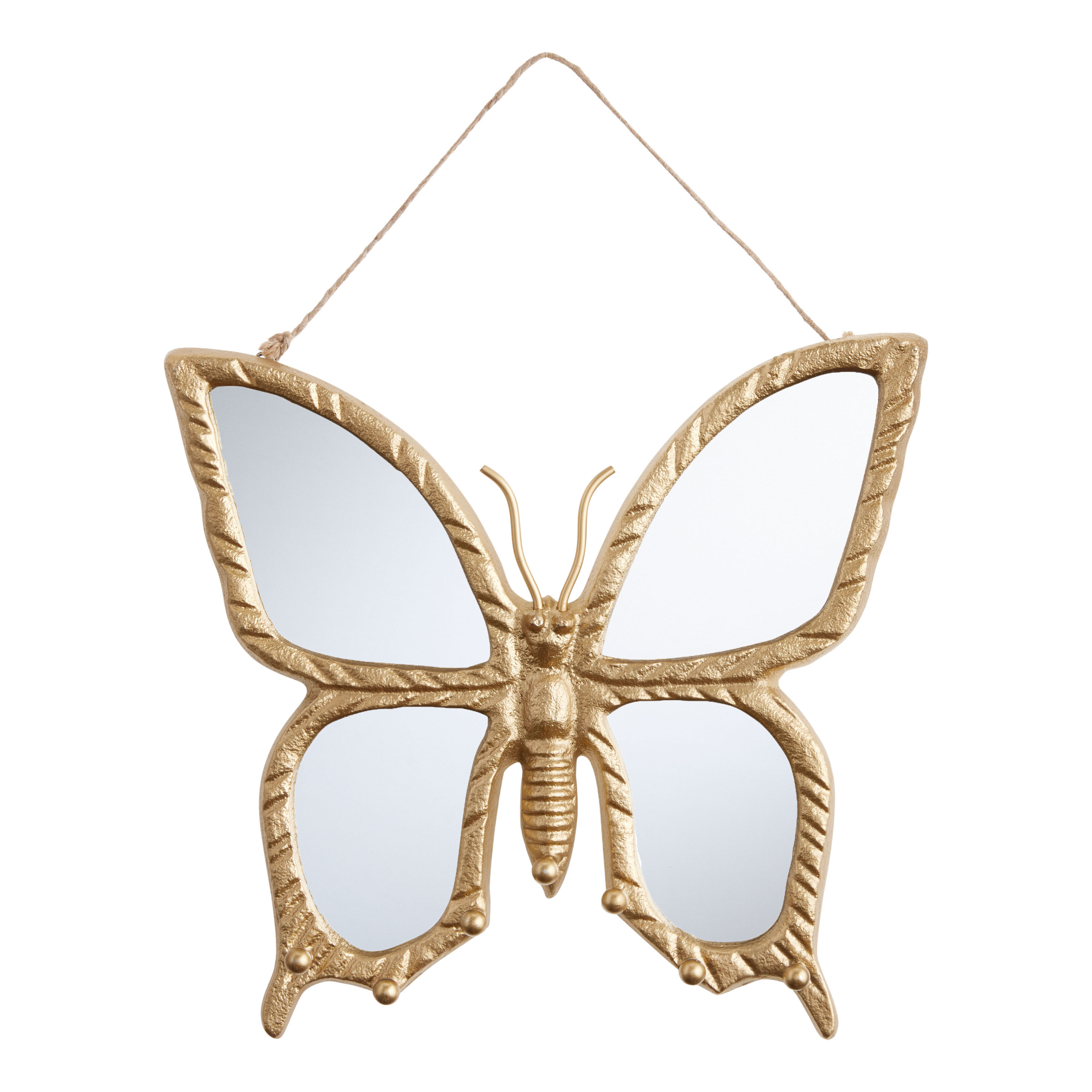 Gold Butterfly Mirrored Wall Jewelry Holder World Market