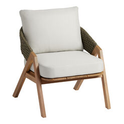 Orotina Olive Green Rope and Wood A Frame Outdoor Chair