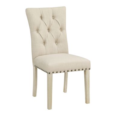 Addison Natural Tufted Upholstered Dining Chair Set of 2 Addison Natural Tufted Upholstered Dining Chair Set of 2