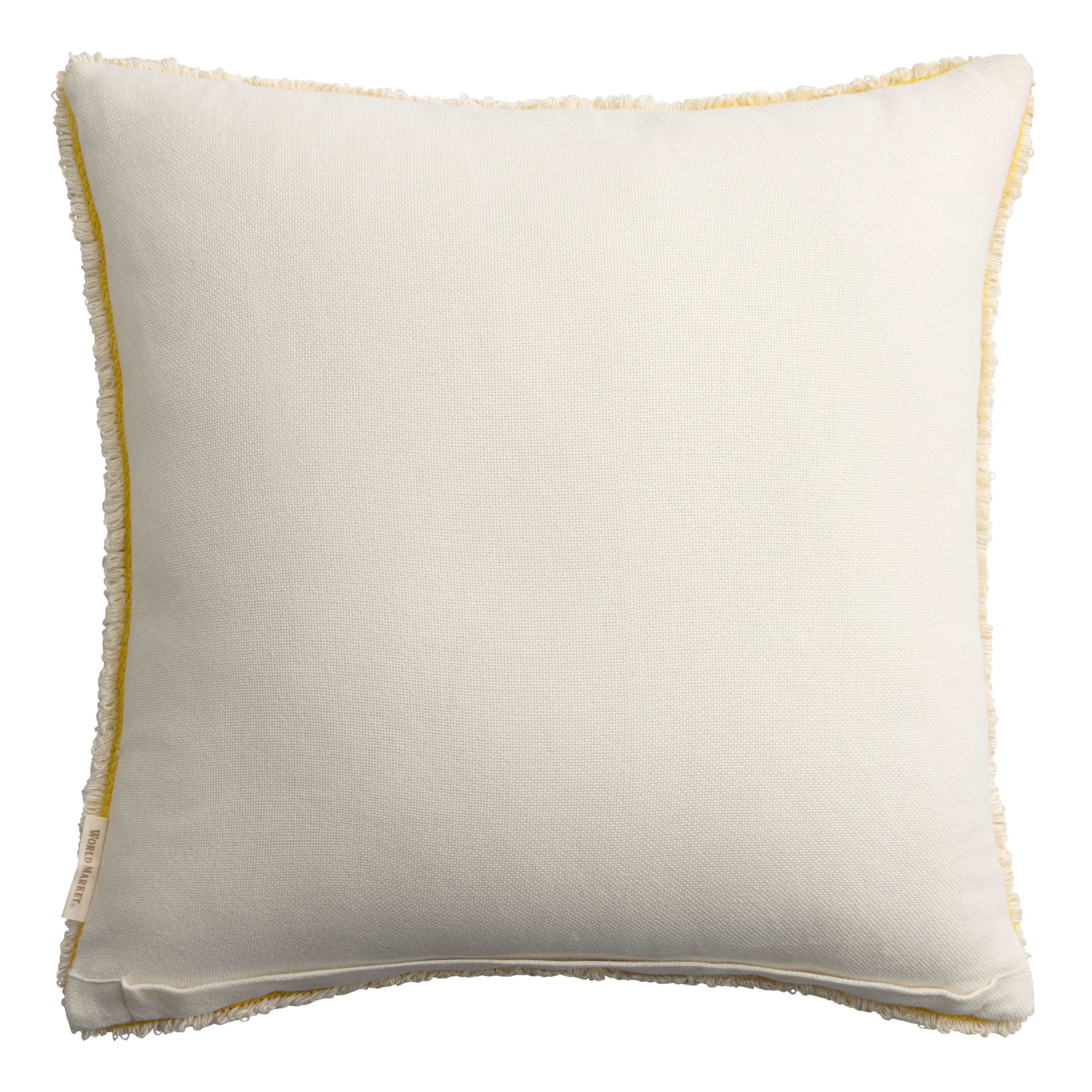 Yellow Floral Tufted Indoor Outdoor Throw Pillow image number 1