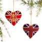 Beaded Fabric British Icon Heart Ornaments Set of 2 image number 0