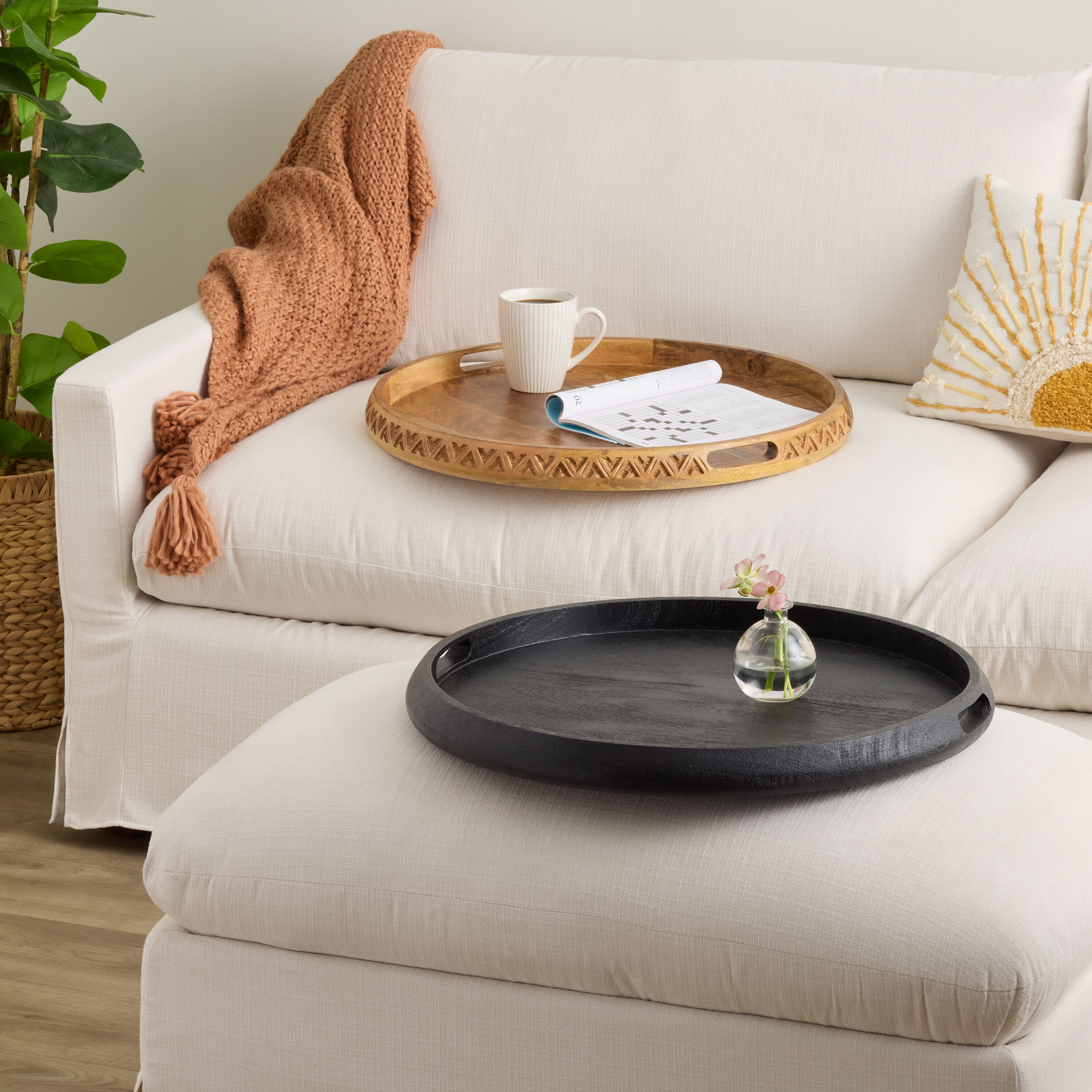 Colette Wood Ottoman Tray Collection World Market