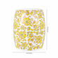 Yellow And White Ceramic Floral Side Table image number 3