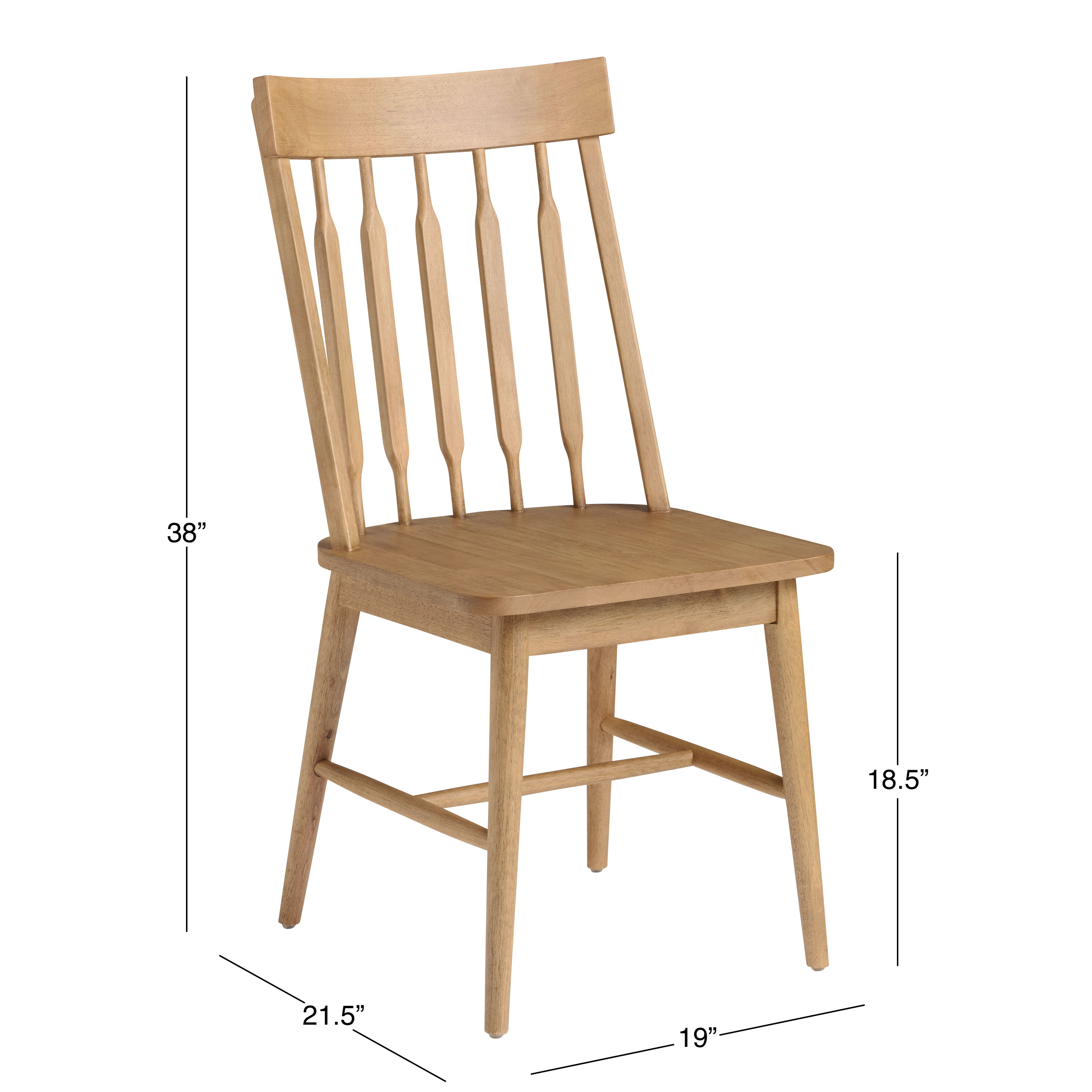 Emerson Brushed Golden Oak Farmhouse Dining Chair Set of 2 image number 5