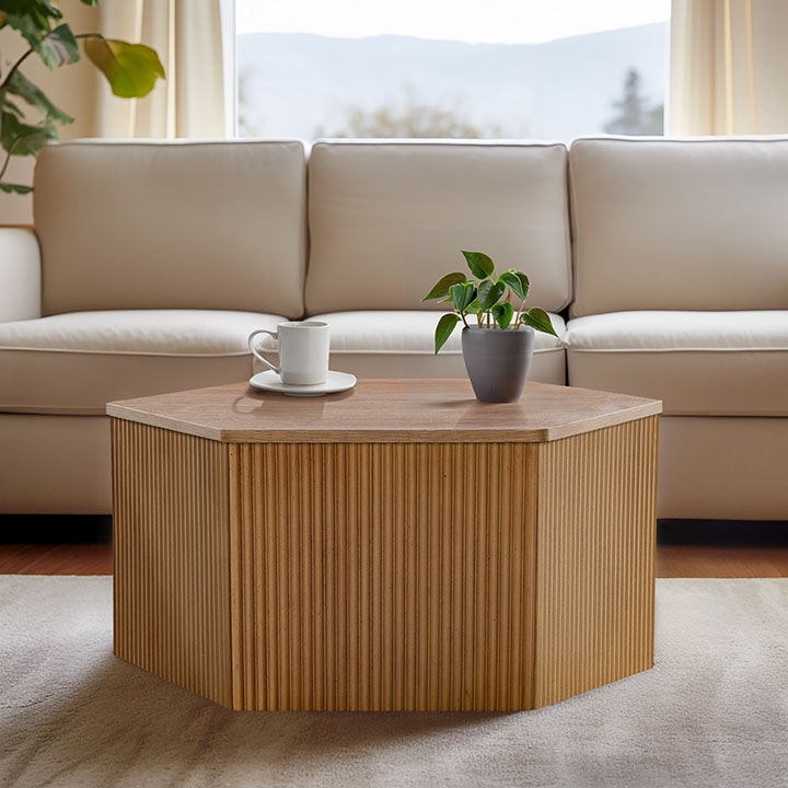 Hexagon side hotsell table wood